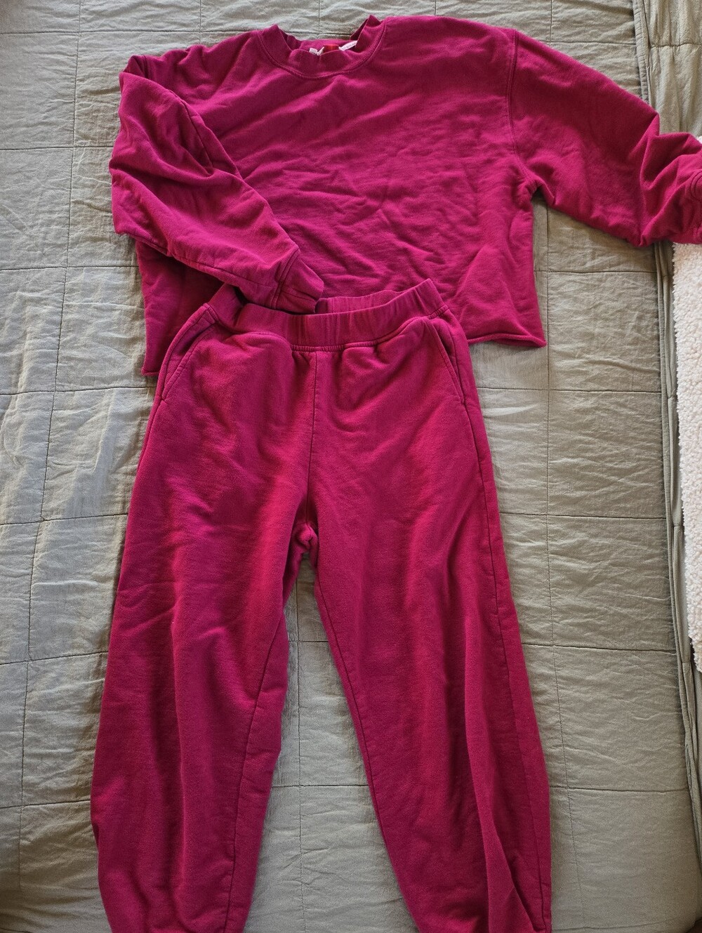 Left On Friday Magenta Crewneck Sweater And Pants Set